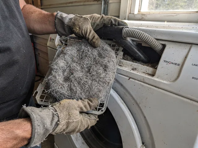 Cleaning Dryer Lint Trap in Highland, CA